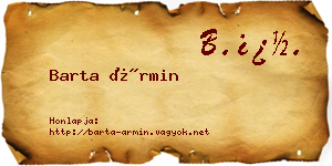 Barta Ármin névjegykártya
