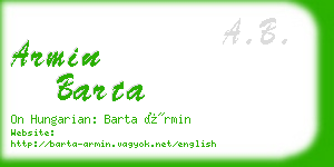 armin barta business card